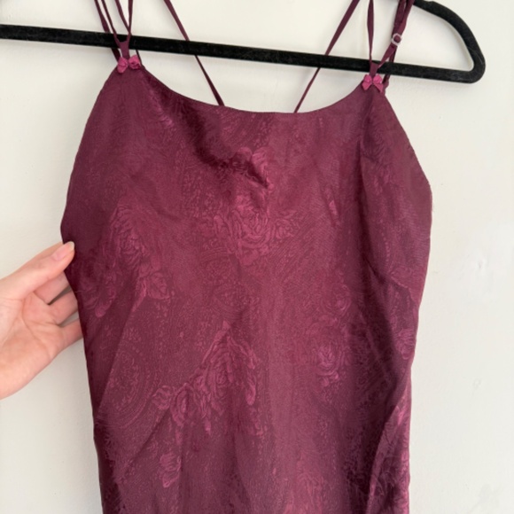 VINTAGE la SENZA rose mini lingerie slip dress - Picture 2 of 9